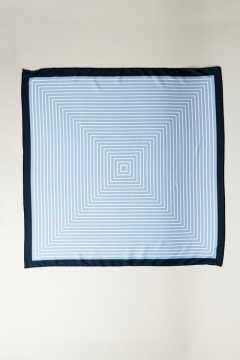 White and Blue Stripe Scarf
